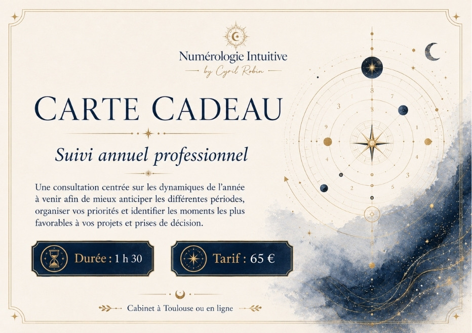 Carte cadeau suivi annuel professionnel